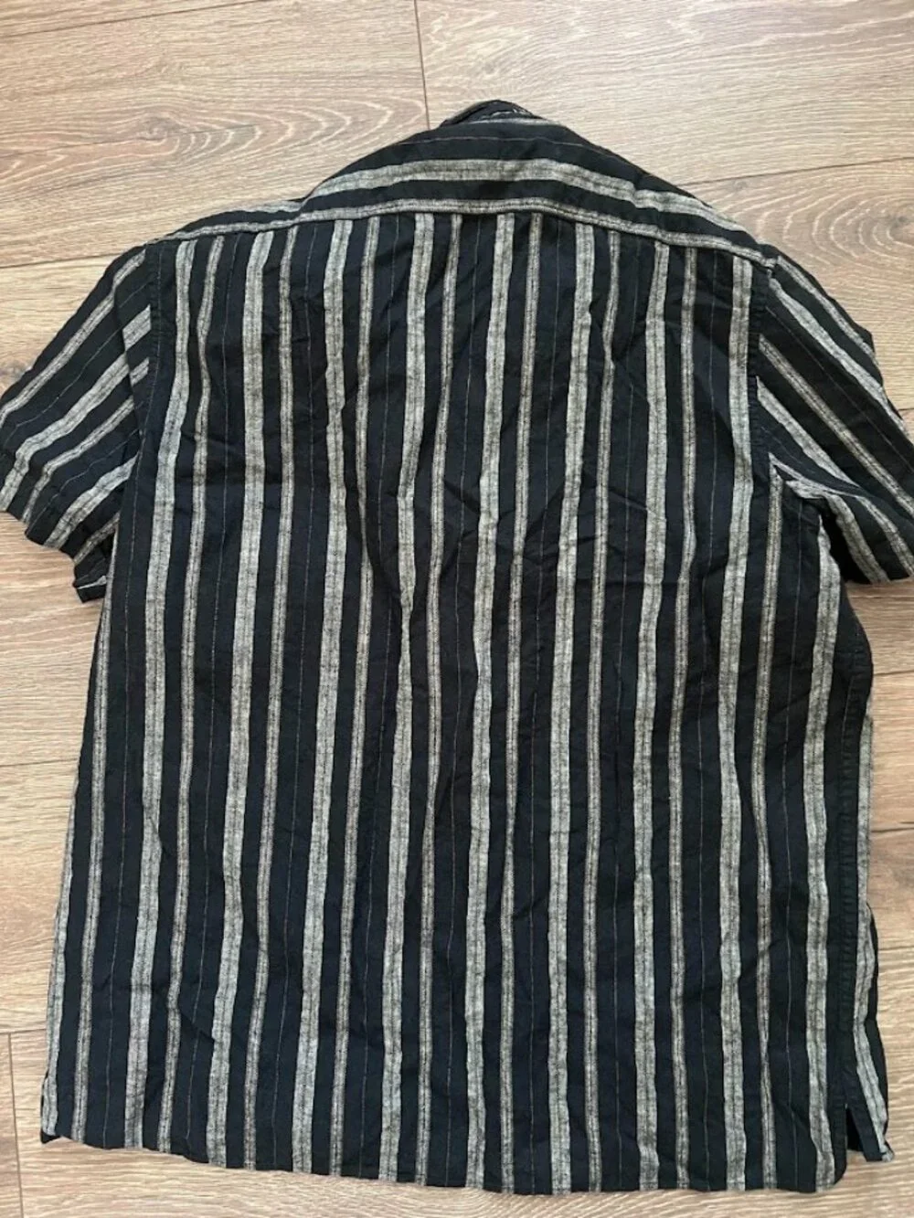 Banana Republic Linen Blend Striped Short Sleeve Shirt Size Large